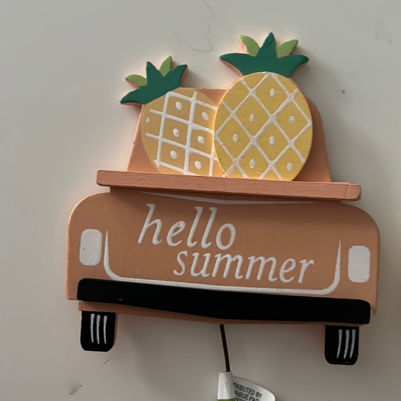 NWT Wooden Summer Pick - BUNDLE - Floral Picks - Wreath - Crafts - Car/Flamingos - Picture 2 of 5